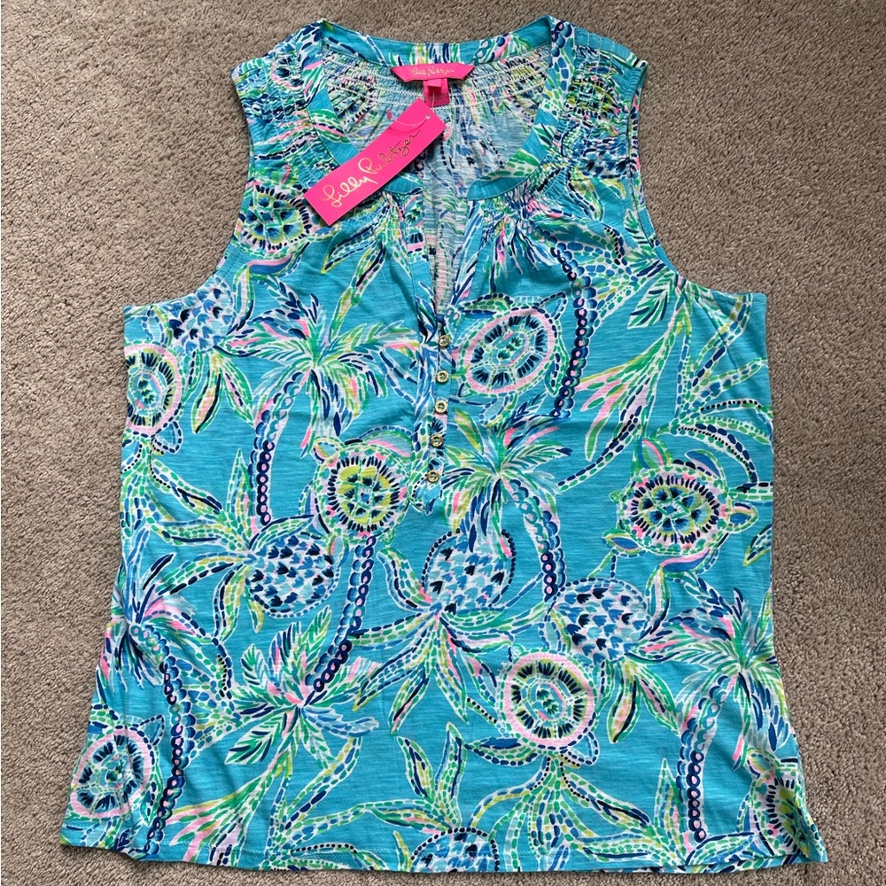 Lilly Pulitzer Bermuda Blue Turtle Essie Top